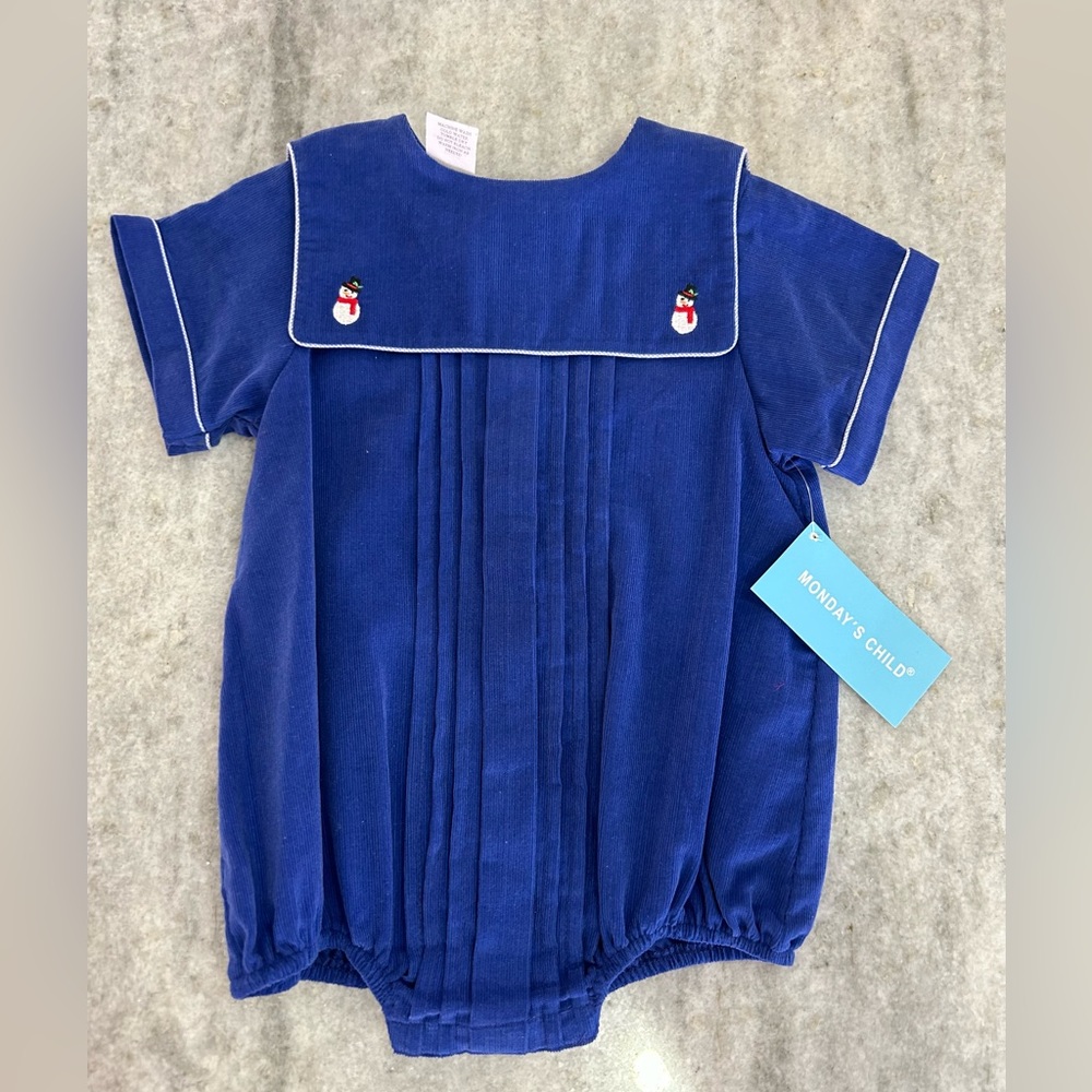 Monday’s Child Snowman Bubble Size 12M